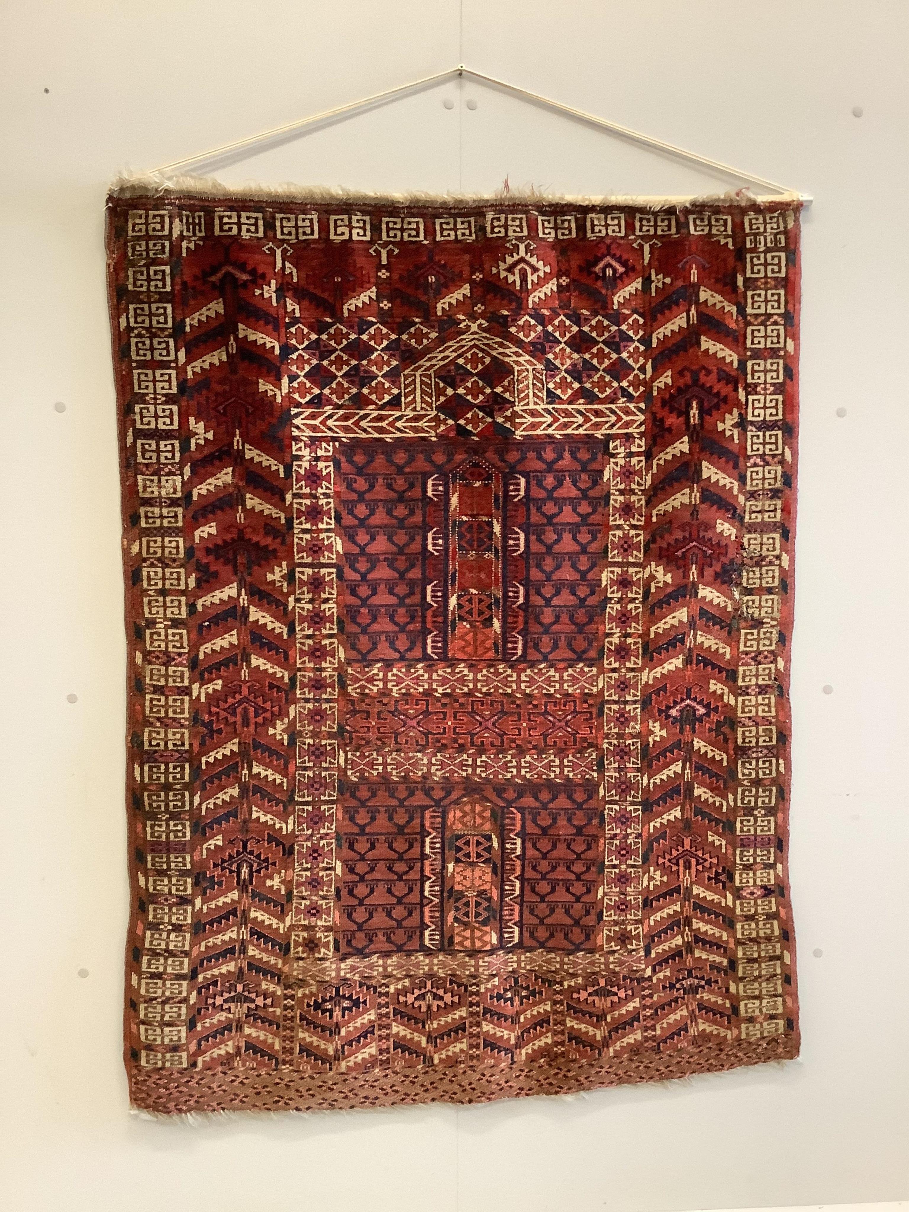 A Tekke Turkoman red ground rug, 140 x 105cm